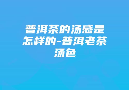 普洱茶的汤感是怎样的-普洱老茶汤色