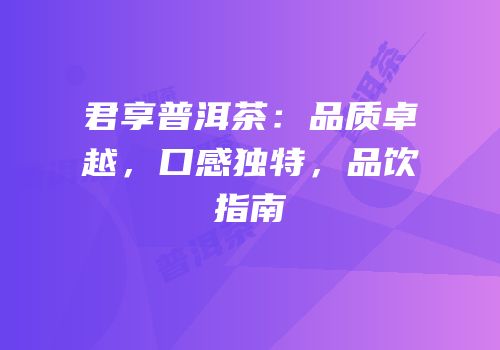 君享普洱茶：品质卓越，口感独特，品饮指南