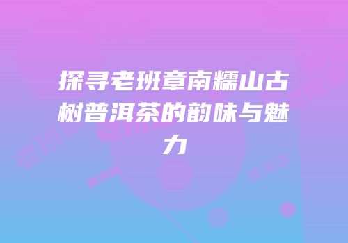 探寻老班章南糯山古树普洱茶的韵味与魅力