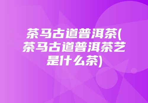 茶马古道普洱茶(茶马古道普洱茶艺是什么茶)