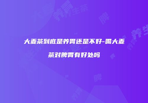 大麦茶到底是养胃还是不好-喝大麦茶对脾胃有好处吗