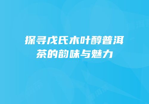 探寻戊氏木叶醇普洱茶的韵味与魅力