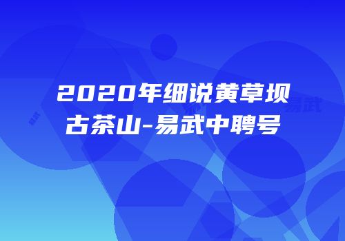 2020年细说黄草坝古茶山-易武中聘号