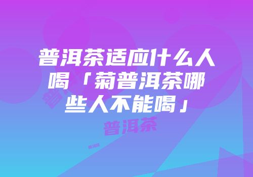 普洱茶适应什么人喝「菊普洱茶哪些人不能喝」