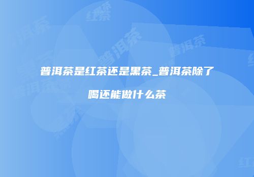 普洱茶是红茶还是黑茶_普洱茶除了喝还能做什么茶