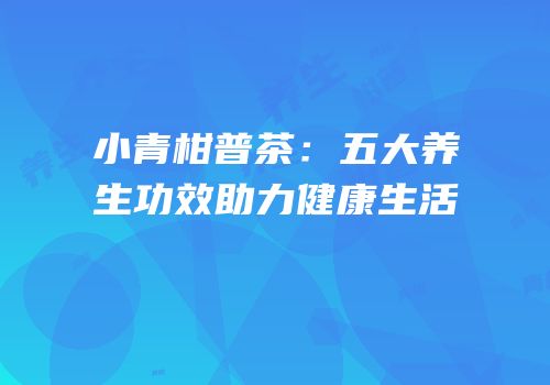 小青柑普茶：五大养生功效助力健康生活