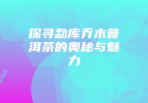 探寻勐库乔木普洱茶的奥秘与魅力