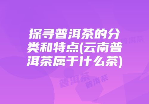 探寻普洱茶的分类和特点(云南普洱茶属于什么茶)