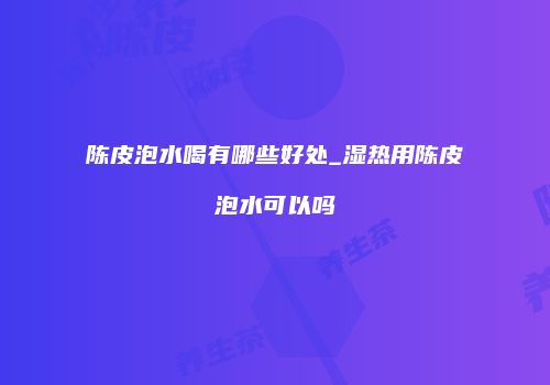 陈皮泡水喝有哪些好处_湿热用陈皮泡水可以吗