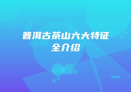 普洱古茶山六大特征全介绍
