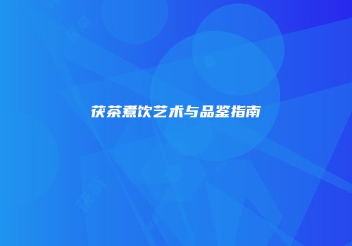茯茶煮饮艺术与品鉴指南