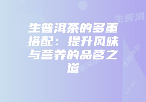 生普洱茶的多重搭配：提升风味与营养的品茗之道