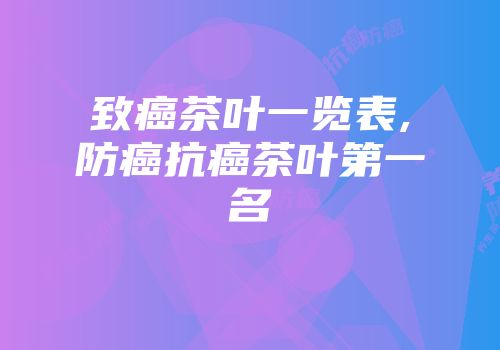致癌茶叶一览表,防癌抗癌茶叶第一名